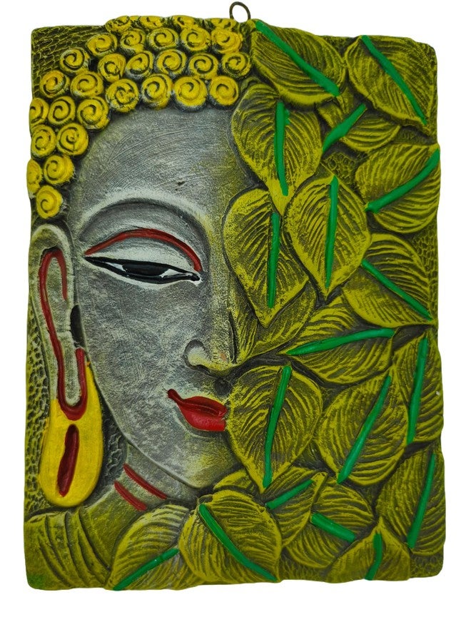 FernHaus Handmade Terracotta Clay Buddha Wall Hanging, Multicolour, 8.5 Inches Height 6 Inches Length | Buddha Wall Decor For Living Room- 3D Wall decoration-Office Decoration item-Colour as per availability - Image 2